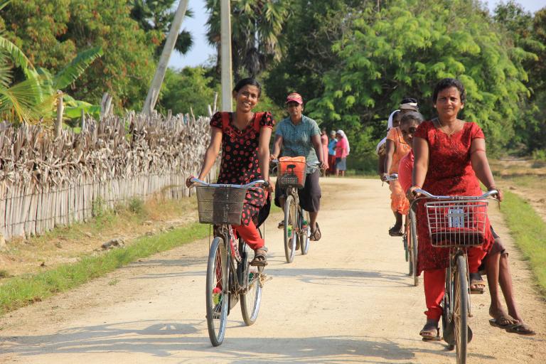 Women cycling